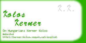 kolos kerner business card